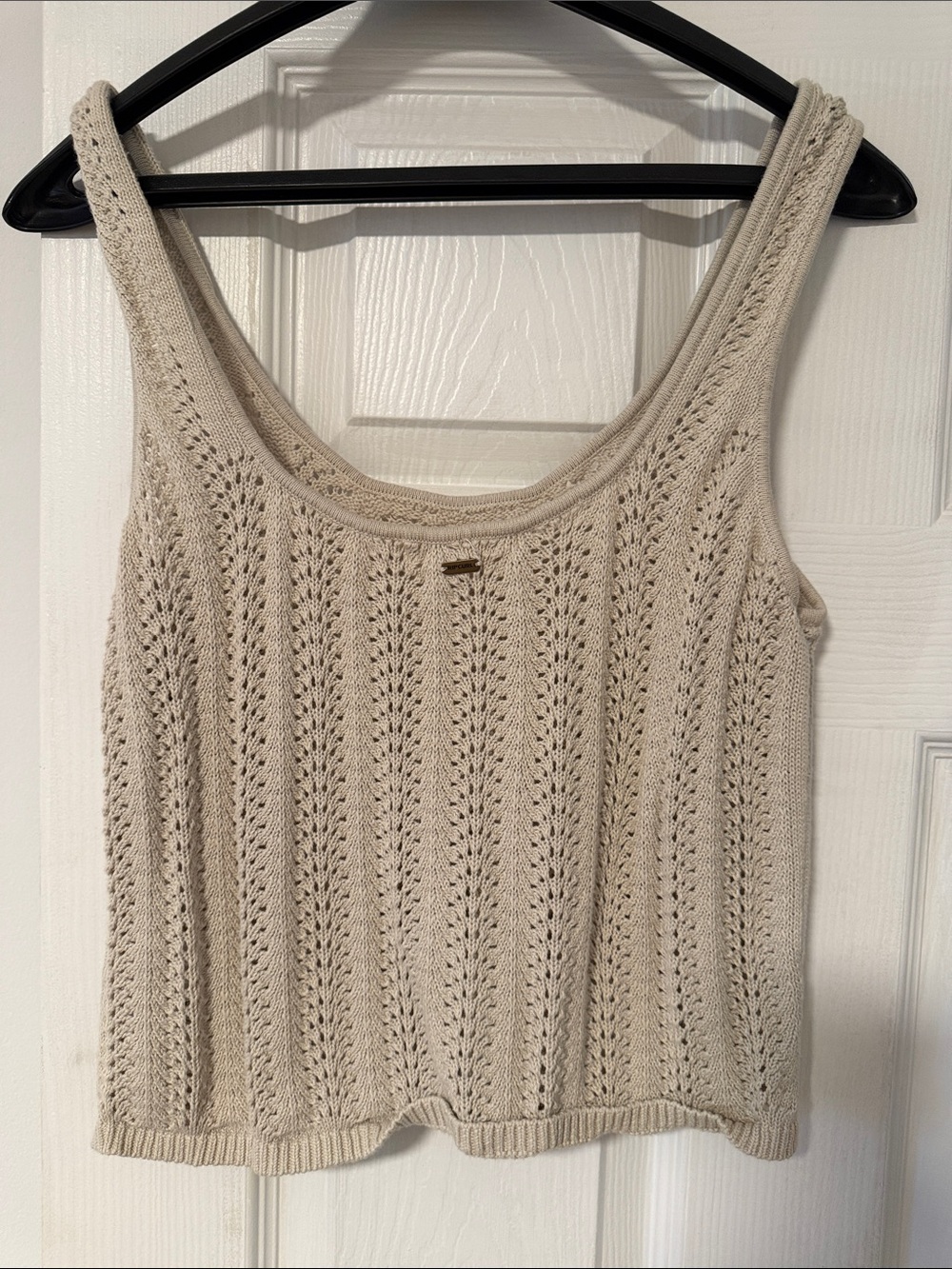 Rip Curl Cream Crochet Knit Crop Tank - Picture 4 of 4